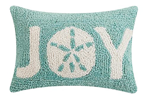 Peking Handicraft Joy Sand Dollar Christmas Polyfill Hook Throw Pillow, 12-inch Length, Wool and Poly Velvet, Holiday Seasonal Decoration