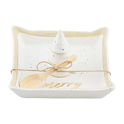 Mud Pie Gold Tree Candy, dish 6" x 6" | spoon 4"