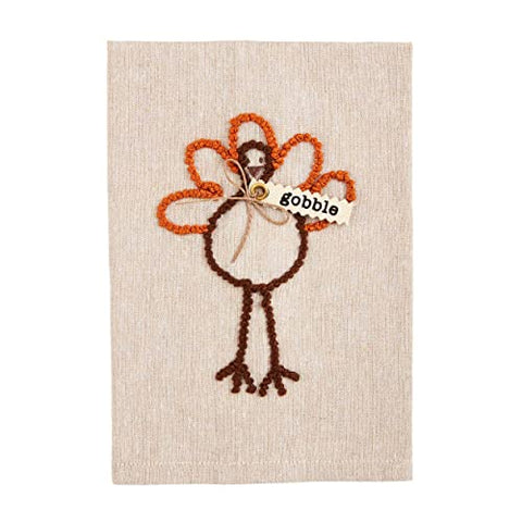 Mud Pie Fall Knotted Towel, Pumpkin, 21" x 14"