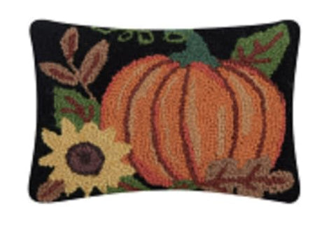 Peking Handicraft David Price Pumpkin Sunflower Hook Pillow, 8-inch Height, Home, Indoor