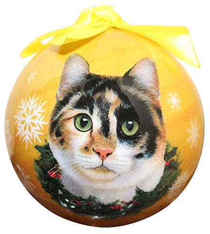 Calico Cat Christmas Ornament Shatterproof Snowflake Ball