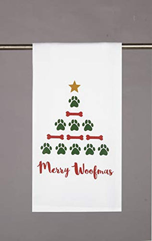 Peking Handicraft 04TG224WC Merry Woofmas Digital Print Kitchen Towel, 25-Inch Length, Cotton