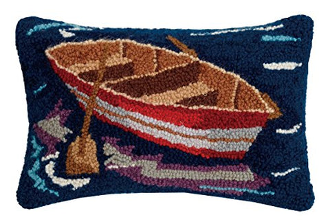 Peking Handicraft Row Boat Hooked 8x12 Throw Pillow