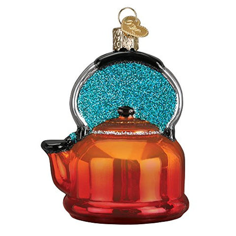 Old World Christmas Copper Tea Kettle Glass Blown Ornament