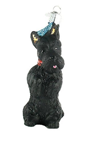 Old World Christmas Scottish Terrier Dog Glass Blown Ornament
