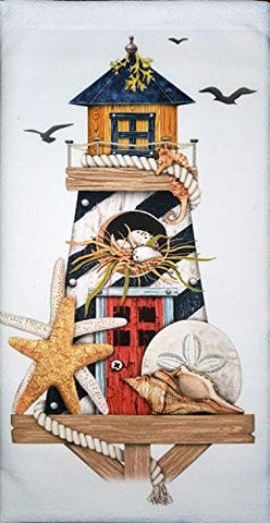 Mary Lake Thompson Nautical Birdhouse Lighthouse Dish Towel