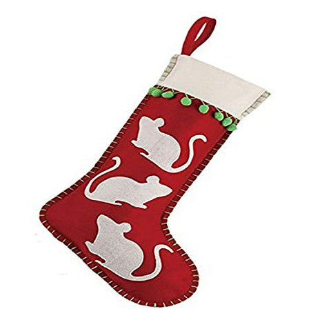 Peking Handicraft Mouse Felt Stocking, 10x21