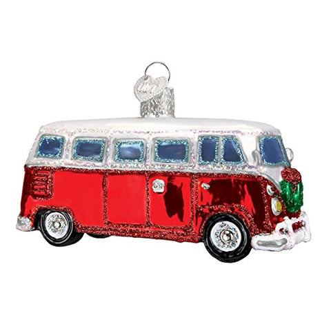 Old World Christmas Vintage Camper Van Glass Blown Ornament