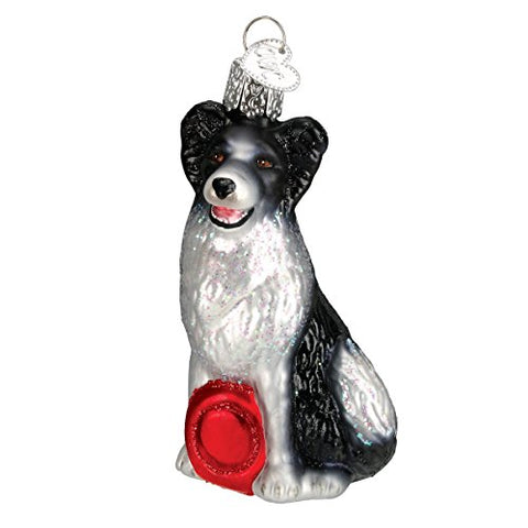 Old World Christmas Border Collie Dog Glass Blown Ornament