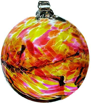 Kitras Art Blown Glass 6" Birthstone Birthday Ball - October