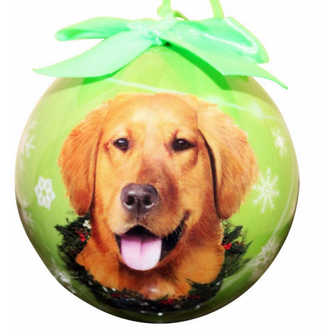 Golden Retriever Dog Snowflake Christmas Ornament Shatter Proof - 3"