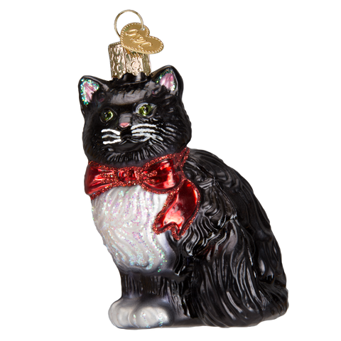 Old World Christmas Ornaments: Tuxedo Kitty Glass Blown Ornaments for Christmas Tree