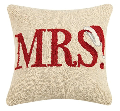 Peking Handicraft Mrs. Santa Claus Hat Hook Wool Throw Pillow