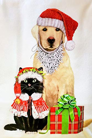 Mary Lake Thompson Santa Pets Dog and Cat Dish Towel