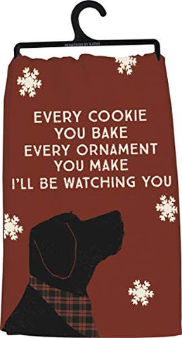 Primitives by Kathy Kitchen Dish Towel - Watching You Dog