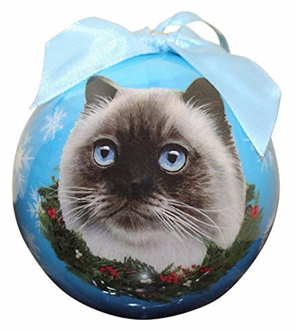 Himalayan Cat Christmas Ornament Shatterproof Snowflake Ball