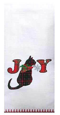 Kay Dee Designs - Holiday Kitties Applique Joy, Dual Purpose Dish Towel, 16 x 26