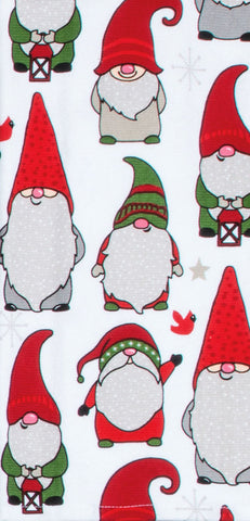 Bright Christmas Gnomes Dual Purpose Kitchen Dish Terry Towel