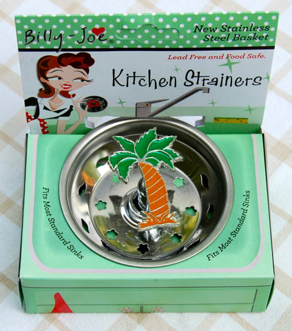 Enamel Tropical Palm Tree Stainless Steel Sink Strainer
