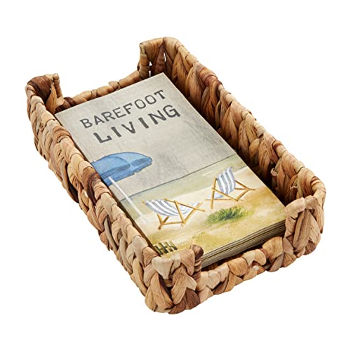 Mud Pie Barefoot Beach Guest Napkin, napkin 7 3/4" x 4" | basket 8 1/2" x 5 1/2"