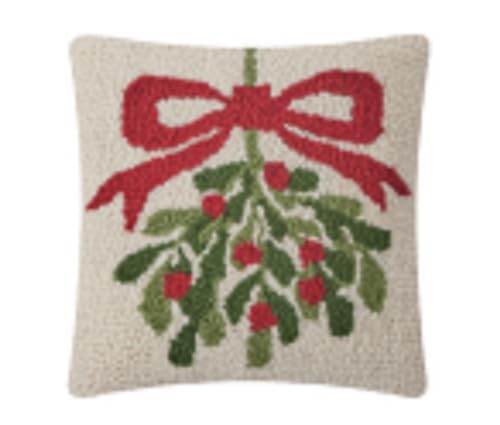 Peking Handicraft Giftable Pillows Mistletoe Hook Pillows, 10-inch Height, Polyester Filler with Zipper Closure, Home, Indoor