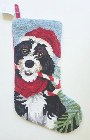Bernedoodle Bernese Doodle Dog Hook Wool Christmas Stocking