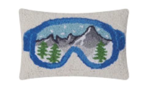 Peking Handicraft Mary Lake Thompson Ski Goggles Hook Pillow, 8-inch Height, Home, Indoor
