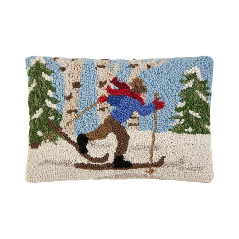 Peking Handicraft X-Country Skier Hook Pillow, 12-Inch, Multicolor