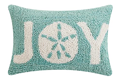 Peking Handicraft Joy Sand Dollar Christmas Polyfill Hook Throw Pillow, 12-inch Length, Wool and Poly Velvet, Holiday Seasonal Decoration