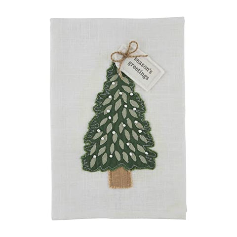 Mud Pie Applique Xmas Tea Towel, Tree