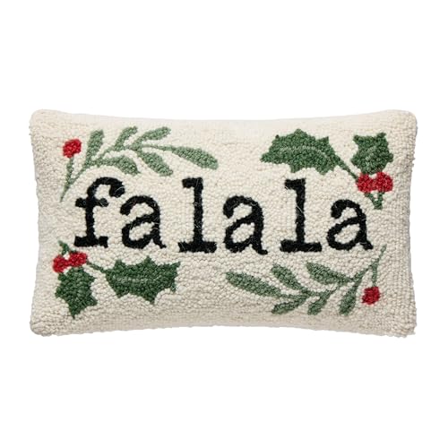 Peking Handicraft FA La La Hook Pillow, 1 Piece, 16 Inches, Ivory Multi