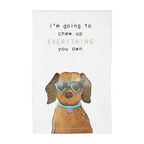 Going to Chew Dog Lover Dish Towel by Mud Pie