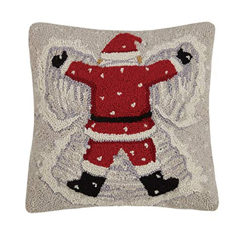 Peking Handicraft  Santa Snow Angel Holiday Hook Pillow, 16" x 16"