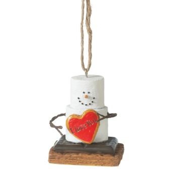 Love You Heart Marshmallow S'mores Christmas Ornament