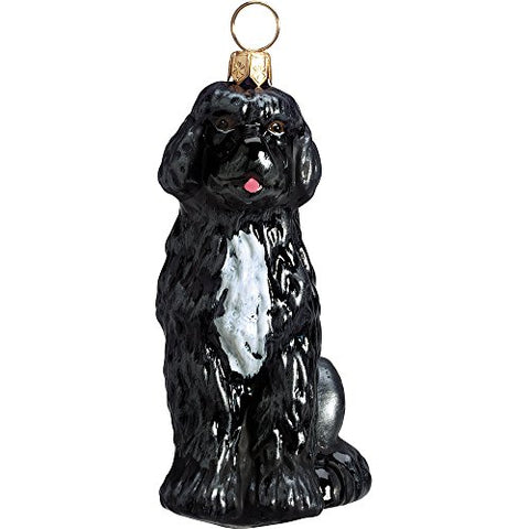 Joy to The World Collectibles European Blown Glass Pet Ornament, Portuguese Water Dog