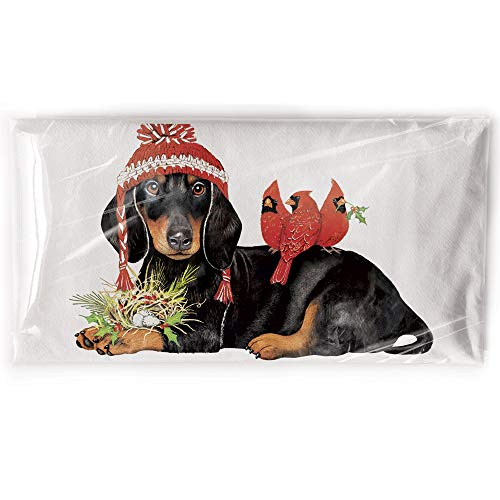 Mary Lake-Thompson Winter Doxie Birds Cotton Flour Sack Dish Towel