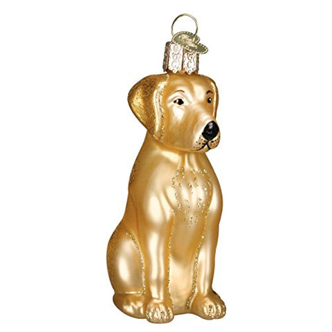Old World Christmas Yellow Labrador Retriever Dog Glass Blown Ornament