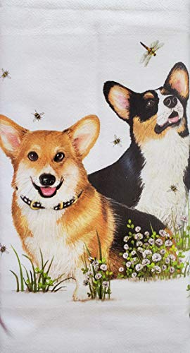 Mary Lake Thompson Corgi Pembroke Welsh Dog Pair Dish Towel