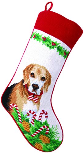 Peking Handicraft Beagle Needlepoint Stocking, 11x18
