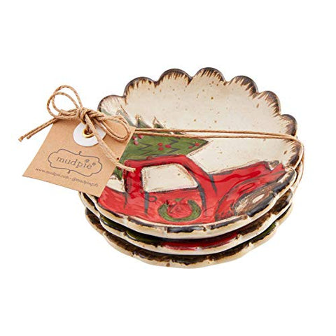 Mud Pie TRUCK FARMHOUSE DIPPING DISHES, 4" dia