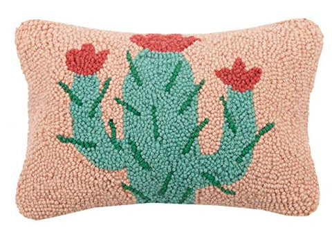 Peking Handicraft  Cactus Hook Pillow, 12-inch Length, Wool and Cotton