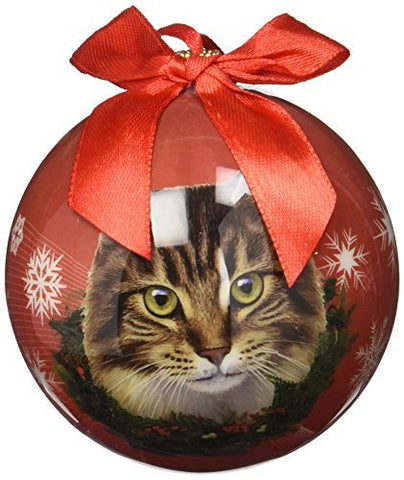 Maine Coon Cat Christmas Ornament Shatterproof Snowflake Ball