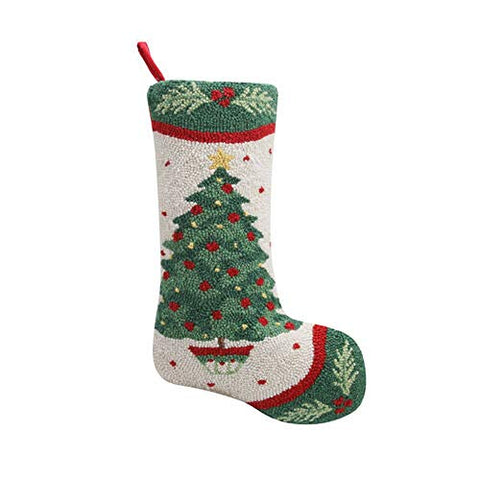 Peking Handicraft 31SERX428AMC Deck The Halls Hook Stocking, 20-inch Length, Wool and Cotton
