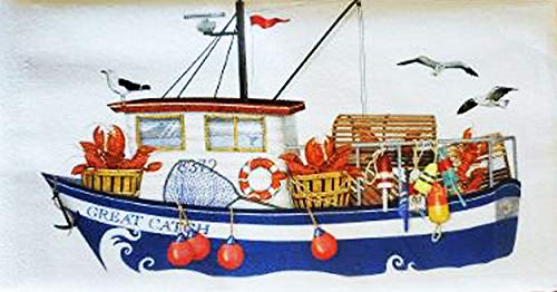Mary Lake Thompson Nautical Lobster Boat Dish Towel
