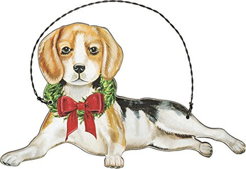 Beagle Hound Dog Hanging Christmas Wooden Ornament