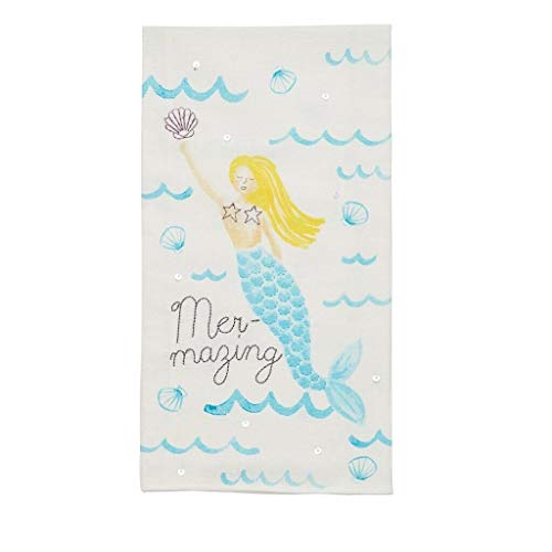 Mud Pie Mermaids Collection Sequin Cotton Hand Towel