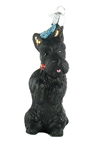 Old World Christmas Scottish Terrier Dog Glass Blown Ornament