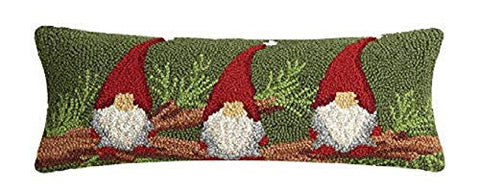 Peking Handicraft 31JES1236C20OB Gnomes Trio Holiday Hook Pillow, 20-inch Long
