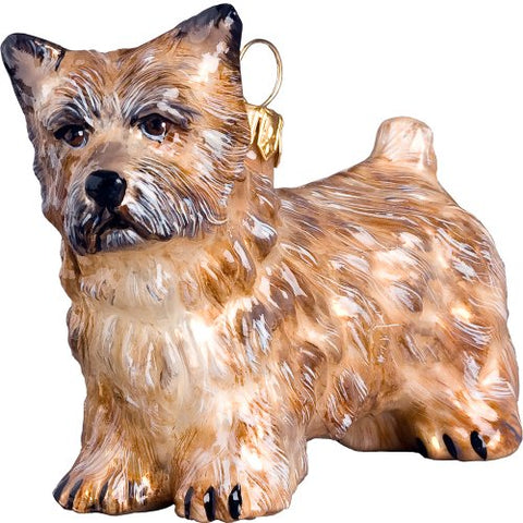 Cairn Terrier Cream Color Polish Glass Christmas Ornament Dog Decoration