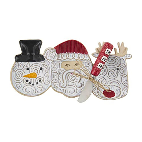 Mud Pie Circa Santa and Friends Triple Dip, 11" x 5.25", Multi